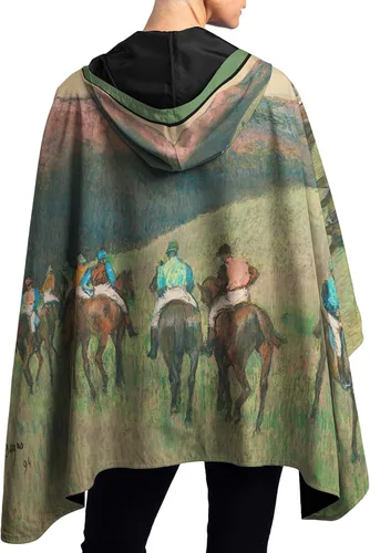 Vista 9 de RainCaper Cherry Blossoms Poncho de lluvia para mujer con capucha reversible Flores de cerezo