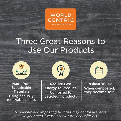 Vista 5 de World Centric Tapas PLA para cuencos de burrito de fibra, 8" de diámetro, transparente, plástico, 400/cartón