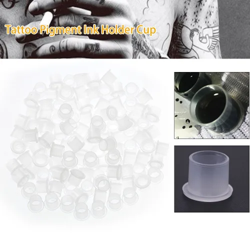 Vista 2 de Vasos de tinta, tinta de pigmento, 1000 unidades, recipiente de tinta de pigmento Microblading, soporte de tinta para cejas, kit de accesorios