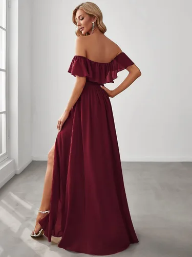 Vista 2 de Ever-Pretty Womens Off The Shoulder Ruffle Party Dresses Side Split Beach Maxi Dress 00968