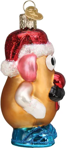 Vista 3 de Old World Christmas Mr. Potato Head - Adorno soplado de cristal para árbol de Navidad, decoración navideña hecha a mano, juguete para niños