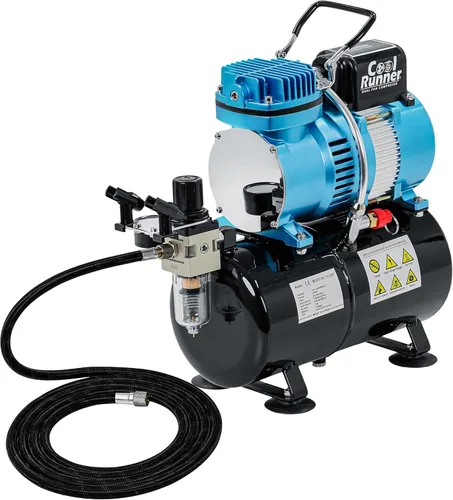 Vista 6 de Master Airbrush Compresor de Aire Súper Potente de 1 HP con Tanque de Almacenamiento Extra Grande de 9 L, Modelo TC-626 - Profesional de Alto