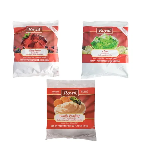 Vista 15 de Royal Gelatin Mix Combo Pack, agente espesante, mezcla de postre (1 cada uno, naranja/lima/fresa)