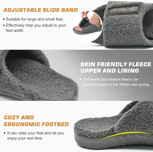 Vista 5 de ONCAI Sandalias deportivas para hombre, con puntera abierta, correas ajustables ortopédicas para fascitis plantar, sandalias deportivas con cojín
