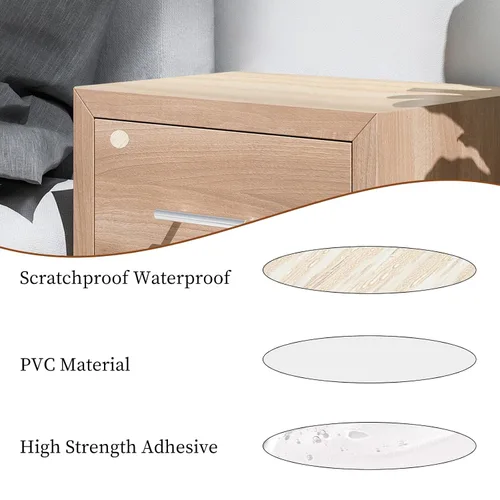 Vista 6 de Waziaqoc 108 calcomanías autoadhesivas para agujeros para tornillos (roble claro), 2 hojas de mesa, tapas de rosca, tapas de PVC, a prueba de polvo