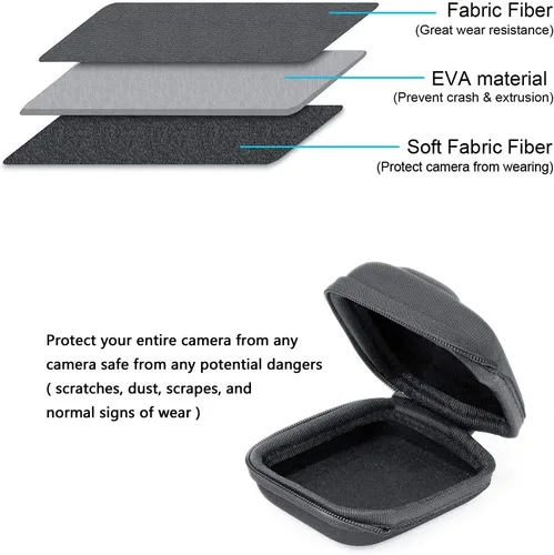 Vista 4 de SOONSUN Mini estuche de transporte duro para GoPro Hero 8 Negro, estuche compacto de almacenamiento de EVA protector de viaje