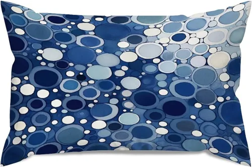 Vista 17 de Chinoiserie - Fundas de almohada decorativas de porcelana azul y blanca con patrón de edificios de estilo chino de 12 x 20 pulgadas, fundas de cojín