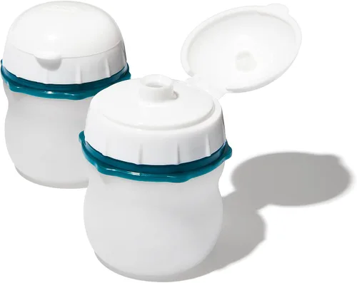 Vista 26 de OXO Good Grips Prep and Go - Recipiente dividido para 2 tazas, color azul océano