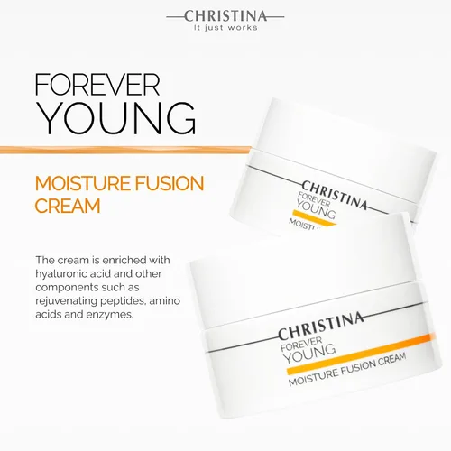 Vista 2 de CHRISTINA- Forever Young Moisture Fusion Cream para rostro con ácido hialurónico Hidratante facial rejuvenece y reafirma la piel 1.7 fl oz