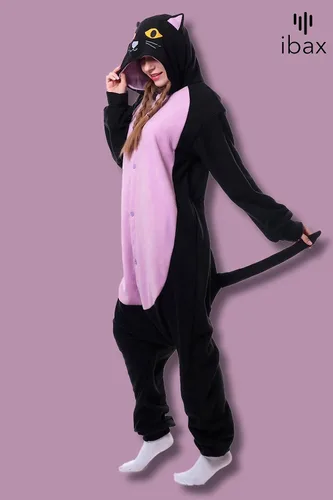 Vista 8 de IBAX Polar Fleece Adult Animal Onesie Pajama. Adult onesie costume. Animal onesies for adults. Halloween onesie adult.