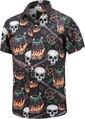 Vista 14 de EUOW - Camisas hawaianas para hombre de manga corta con botones, estampadas para la playa y el verano