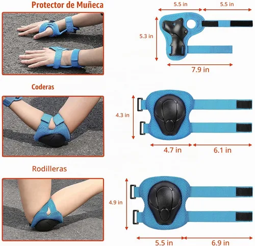 Vista 3 de Juego de casco de bicicleta ajustable para niños, chicos, chicas y adolescentes de 3 a 8 años de edad, incluye protectores de codo, rodilla