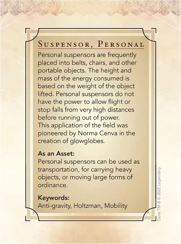 Vista 3 de Modiphius Dune: Cartas de activos – Baraja de expansión de agente – Dune Adventures in The Imperium, 56 cartas RPG expansión, paquete de accesorios