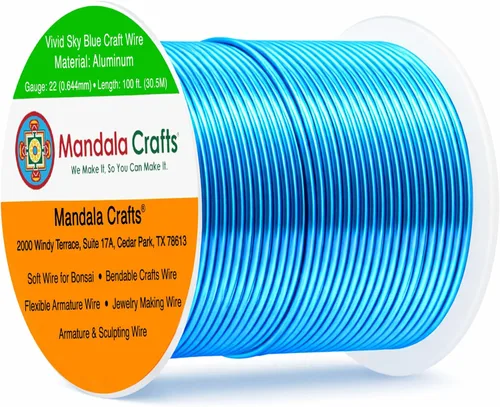 Vista 368 de Mandala Crafts - Alambre de aluminio anodizado de calibre 22 para hacer joyas - 137.2 m de alambre flexible surtido y coloreado - Doble para bonsái