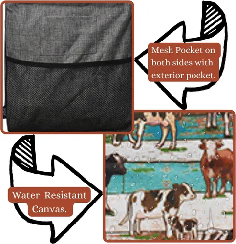 Vista 177 de NGIL Bolsa de comestibles reutilizable extra grande plegable de gran tamaño para comestibles, almacenamiento, picnic, playa, Estampado