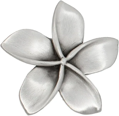 Vista 5 de Pomo de gabinete Plumeria (grande) Perilla de gabinete de flores Frangipani Colección de peltre de artista Herrajes para cocina, dormitorio