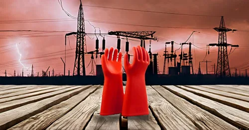 Vista 5 de 1 par electricista especial aislado guantes 12KV 20KV 25KV 35KV seguridad protección trabajo guantes