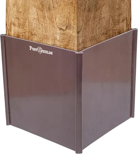 Vista 11 de Post Shields protegen a los postes de los buzones y las cercas de daños por cortadora de césped, 3.5 por 3.5 por 4 pulgadas, negro, Bronce
