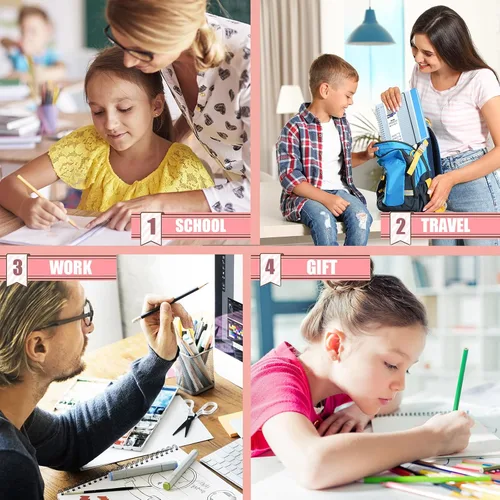 Vista 6 de OWSC Paquete de 3 Cuadernos de Puntos, Cuadernos en Espiral de 8.5 x 11 Pulgadas para Trabajo, Escuela y Diario con Papel Punteado de 110 GSM