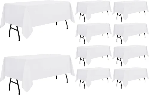 Vista 38 de Sancua Mantel cuadrado resistente a manchas y arrugas, lavable, de poliéster, decorativo de tela para mesa de comedor, fiestas de bufé y campamento