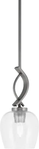 Vista 85 de Toltec Lighting Cavella Stem Colgado Mini colgante, acabado grafito, vidrio de muselina blanca de 4 pulgadas