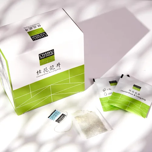 Vista 7 de ChaWuWarmSun -Osmanthus & LongJing Bolsas de té verde, 50 bolsas de té, flores naturales y té roto Natural Osmanthus Flower Blend. Premium Green