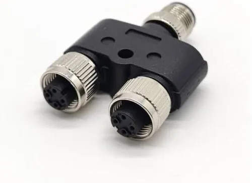 Vista 5 de Elecbee M12 Y Conector 4 Pin Macho a Hembra A Código Unshiled Adaptador Impermeable Hembra a Macho 4 Pin M12 Conector Impermeable (1)