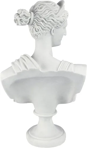 Vista 5 de Design Toscano PD72519 Busto escultórico de resina de mármol consolidado de Diana de Versalles, blanco