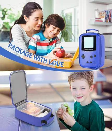Vista 8 de Tongtai Lonchera para niños, lonchera de cuero con aislamiento térmico para la escuela, lonchera térmica para niños, adolescentes