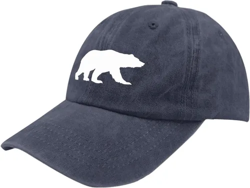 Vista 2 de devor Sombrero de papá con diseño de oso y sombrero para hombre con gráficos ajustables