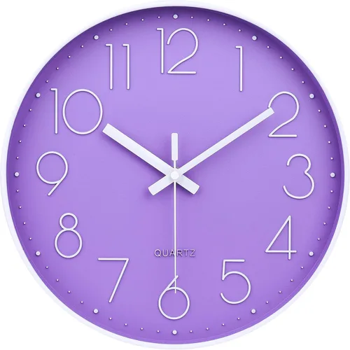 Vista 18 de jomparis Reloj de pared negro de 10 pulgadas, funciona con pilas, reloj de pared silencioso y sin tictac, reloj clásico para el hogar, oficina