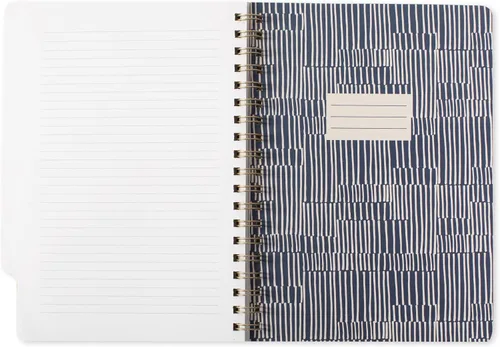 Vista 4 de Fringe Studio - Cuaderno de pestañas grandes, "Tribal Lines", cubierta flexible de tapa blanda, rayas universitarias, 5 divisores