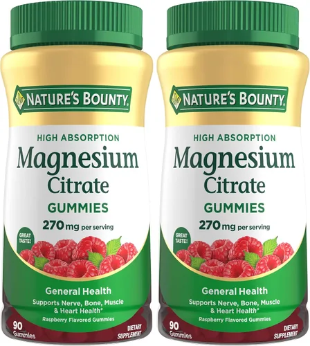 Vista 8 de Nature's Bounty Gomitas de Citrato de Magnesio para Adultos, Apoya la Salud General, Huesos, Nervios, Músculos y Salud del Corazón, 270mg por