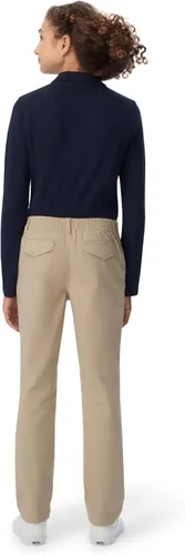 Vista 2 de French Toast Girls' Pull-On Straight Fit Stretch Twill Pant Caqui