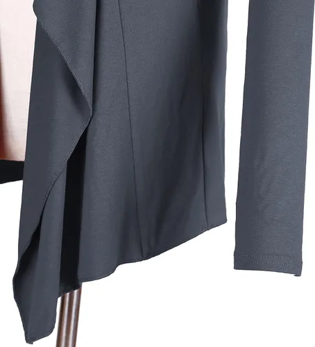 Vista 5 de Urban CoCo Cárdigan abierto frontal para mujer, manga larga, dobladillo irregular