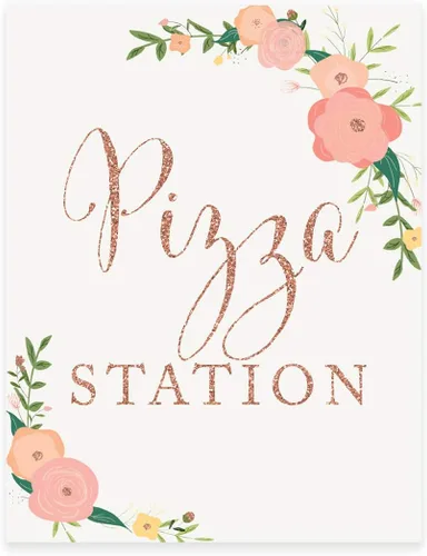 Vista 50 de Andaz Press Letreros de fiesta de boda, purpurina de oro rosa sintético con flores, 8.5 x 11 pulgadas, resalta tu versículo bíblico favorito