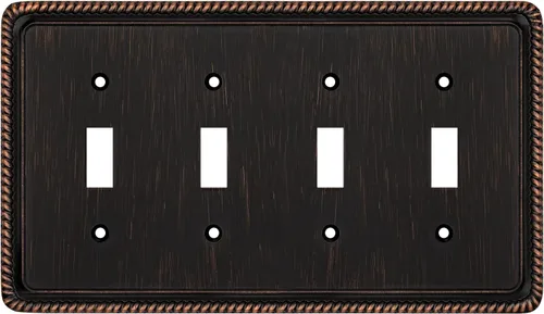 Vista 58 de Henne Bery Rope Edge - Placa decorativa de pared para interruptor (placa lisa, 2 unidades, bronce antiguo)