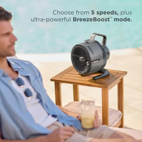 Vista 6 de Shark FlexBreeze HydroGo Pro FA056 - Ventilador de nebulización portátil Grafito