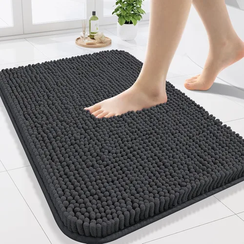 Vista 155 de Arotive Alfombras de baño de felpilla extrasuaves y absorbentes, de 24 x 16 pulgadas, lavables a máquina, parte trasera de goma antideslizante
