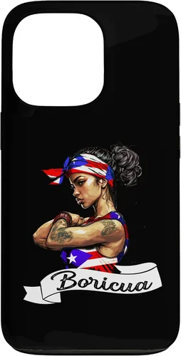 Vista 10 de Funda para iPhone 16 chica puertorriqueña Boricua Puerto Rico Flag Pride Mujer