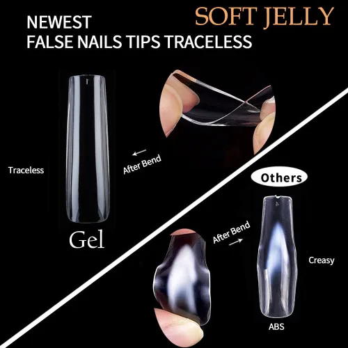 Vista 7 de UNA GELLA Kit de extensión de uñas de gel con puntas de uñas de gel suave, puntas de uñas de almendra, 504 piezas con pegamento de uñas de gel