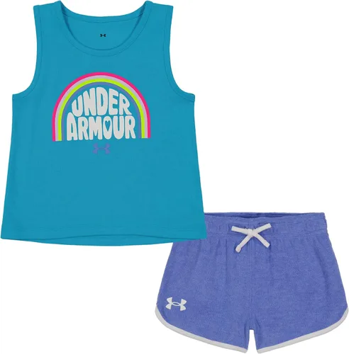 Vista 63 de Under Armour Conjunto de camiseta y pantalones cortos de manga corta de 2 piezas para niña Soft Fabric for Everyday Comfort, Breathable, Lightweight