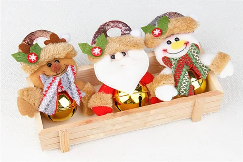 Vista 6 de Campanas de decoración de Navidad para colgar en el árbol de Navidad, lazos de pino y bayas, 18 unidades, 2.0 in de diámetro (paquete de 9)