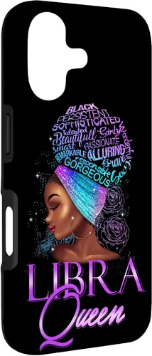 Vista 3 de Purple Libra Queen African American Woman Septiembre Octubre Funda para iPhone 17