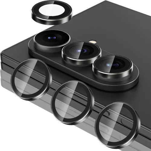 Vista 37 de Casetego Protector de lente de cámara para Galaxy Z Fold 8, [Diseño de purpurina mejorado], [Fuerte adherencia], lente de vidrio templado 9H negro