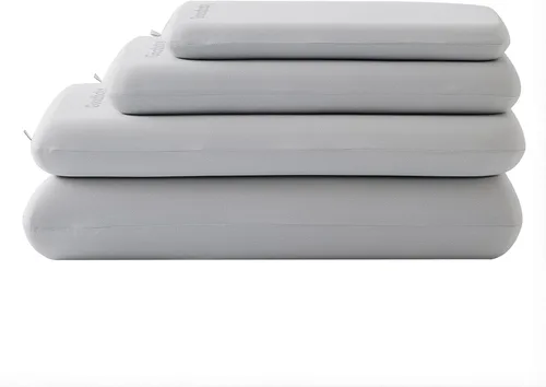 Vista 2 de gb Almohada de doble núcleo para dormir profundo, color gris, espuma viscoelástica tamaño Queen, ideal para dormir de lado, alivio del dolor