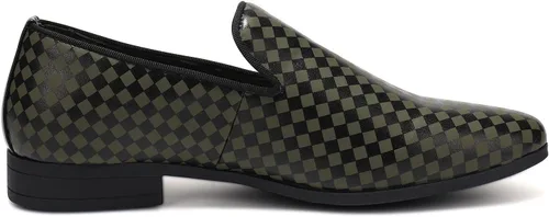 Vista 4 de UUBARIS Mocasines de terciopelo para hombre, zapatos de vestir de estilo moderno, zapatos de esmoquin clásicos, zapatos Oxford casuales