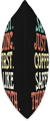 Vista 2 de Remember Safety First Just Kidding Safety Just Kidding Coffee First - Almohada decorativa con refranes divertidos, 16 x 16 pulgadas, multicolor
