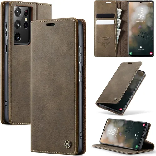 Vista 88 de Funda tipo cartera para Samsung Galaxy Z Fold 7 de piel con tarjetero y función atril, cierre magnético, bloqueo RFID, TPU a prueba de golpes, Negro