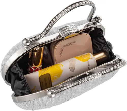 Vista 5 de YYW Bolso de noche para mujer, embrague de boda con cadena y bolsos de noche